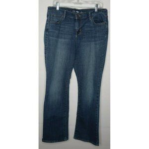 Old Navy Boot Cut Mid Rise Jeans Women's 14 Regular Blue Cotton Blend Med Wash